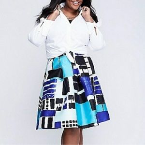 NWOT Lane Bryant 28W box pleat Aline skirt